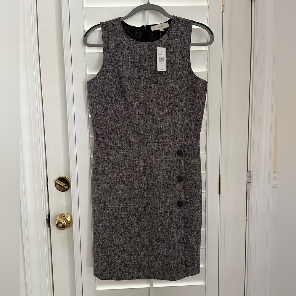 LOFT NWT size 6 sleeveless dress - black and white